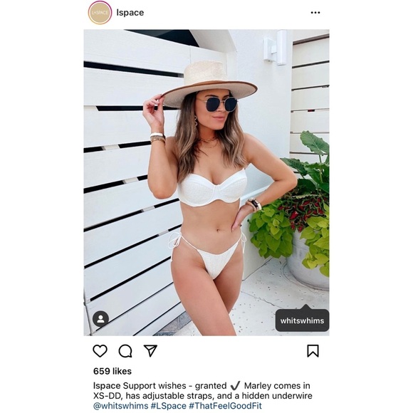 NWT L*Space Cream Bikini: Marley Bikini Top and Aubree Bitsy Bottoms Small $209 - Picture 2 of 16